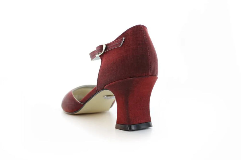 Zapatos de fiesta burdeos estilo D'Orsay con tacón kitten heel de 4.5 cm para eventos formales