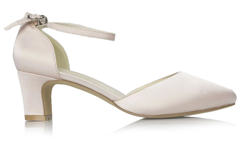 Zapatos de fiesta Bojita Rosa con tacón de 5 cm, cómodos y elegantes, ideales para bodas y eventos especiales.