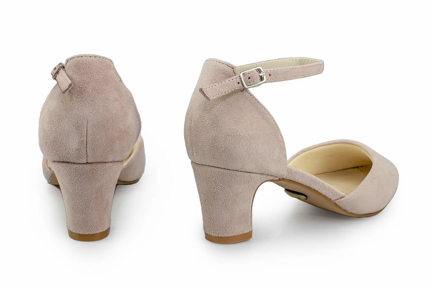 Zapatos de fiesta Ortoclasa Rosa con tacón de 7 cm, cómodos y elegantes, ideales para bodas y eventos especiales.