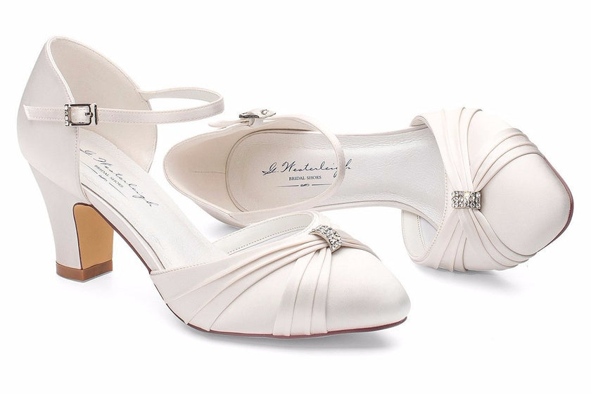 Zapato de novia bajo y tacón gordo original online España