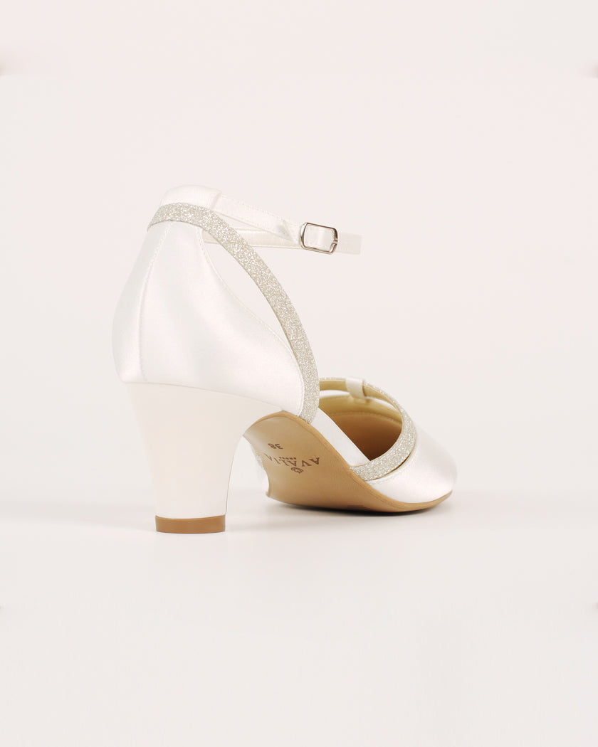 Zapato de novia bajo y tacón gordo original online España